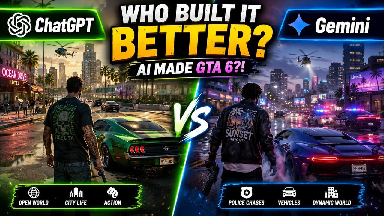 I Asked ChatGPT and Gemini to Build GTA 6… The Result Was Unexpected